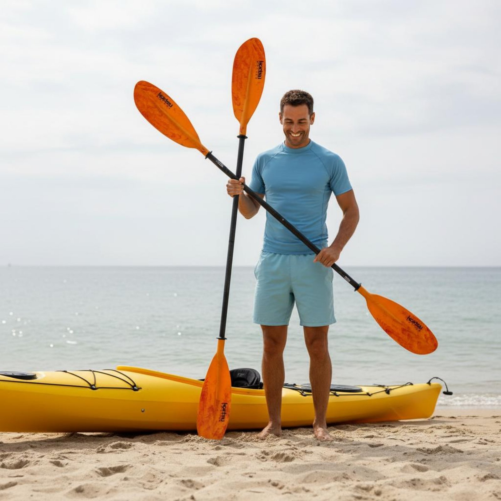 Kayak Paddle Carbon - Double Bladed Kayak Paddle Marbled Blade