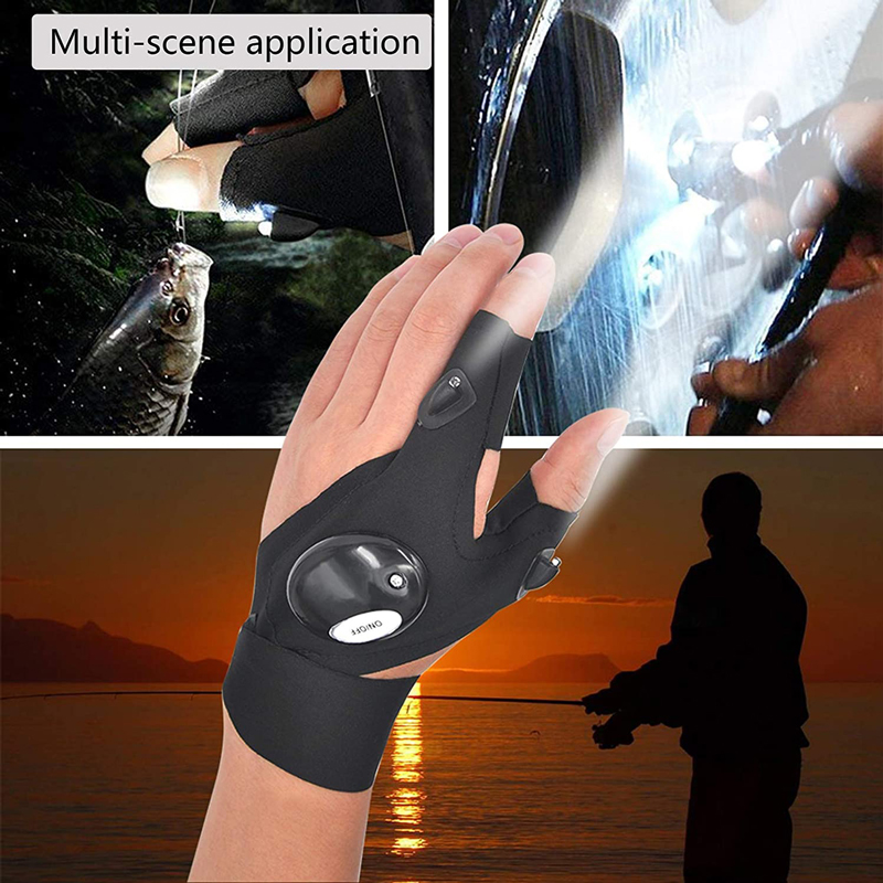 Fingerless Glove LED Flashligh - Spearfishing Glove 评论和价格