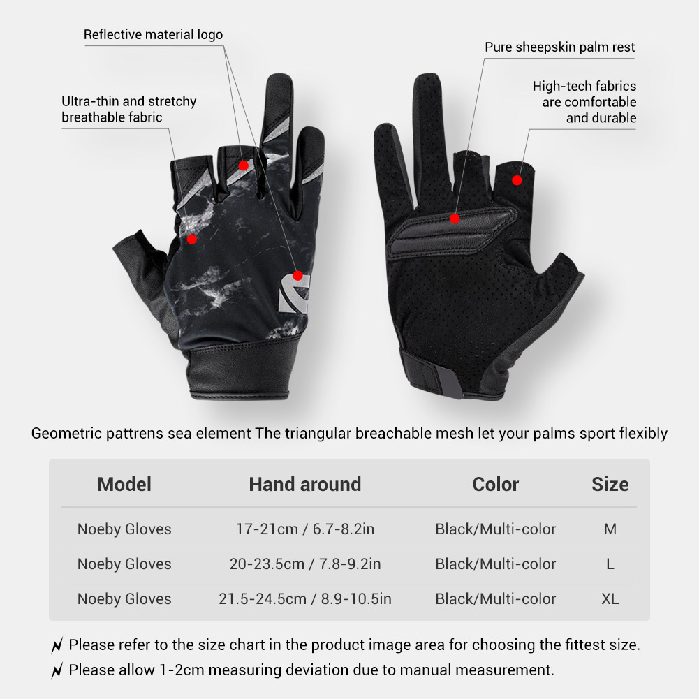 Noeby 3 Half-Finger Fishing Gl - Spearfishing Glove 评论和价格