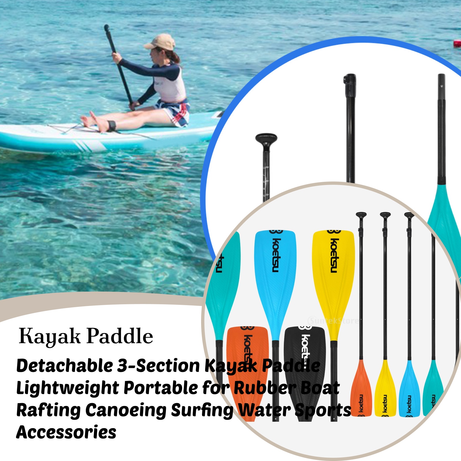 Detachable 3-Section Kayak Pad - Kayak Paddle Carbon 评论和价格